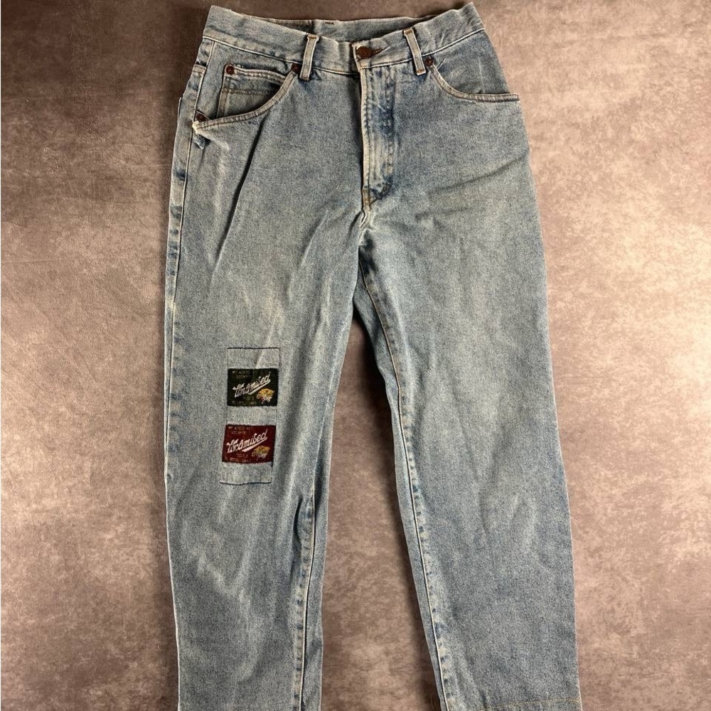 90s Unlimited Jeans with Colorful Patches – Italy 30 Size